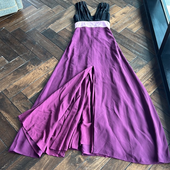 Escada 100% silk made in Slovenia 🇸🇮 size 4(34) purple/black/pink maxi dress - Picture 2 of 16